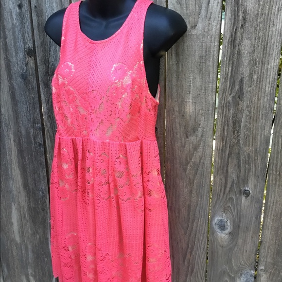 Free people coral lace dress - Picture 4 of 8